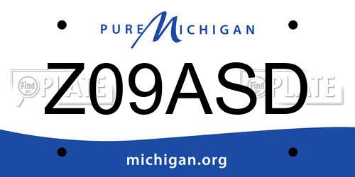 Z09ASD Michigan License Plate