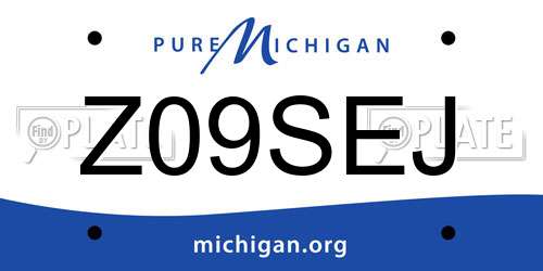 Z09SEJ Michigan License Plate