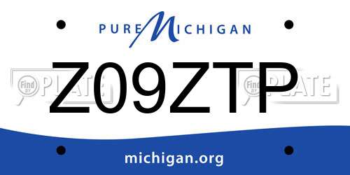 Z09ZTP Michigan License Plate