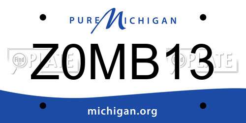 Z0MB13 Michigan License Plate