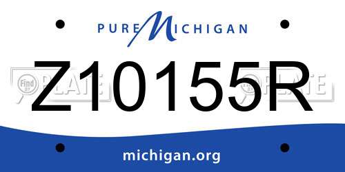 Z10155R Michigan License Plate