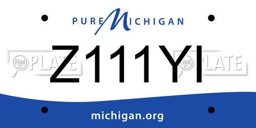 Z111YI Michigan License Plate