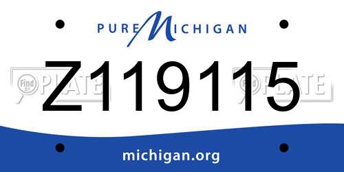 Z119115 Michigan License Plate