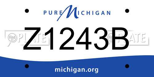 Z1243B Michigan License Plate