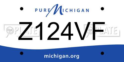 Z124VF Michigan License Plate