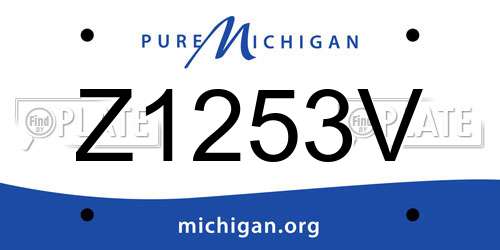 Z1253V Michigan License Plate