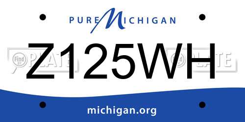 Z125WH Michigan License Plate