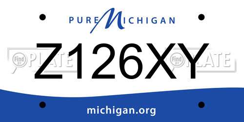 Z126XY Michigan License Plate