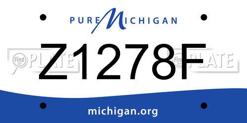 Z1278F Michigan License Plate