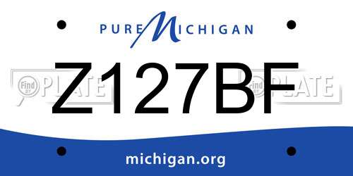 Z127BF Michigan License Plate