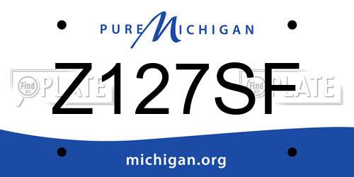 Z127SF Michigan License Plate