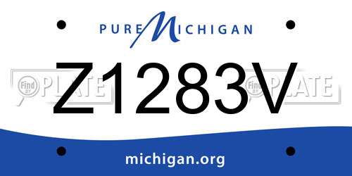 Z1283V Michigan License Plate