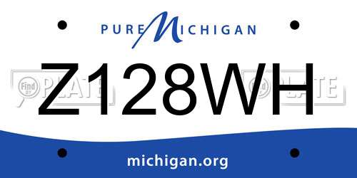Z128WH Michigan License Plate