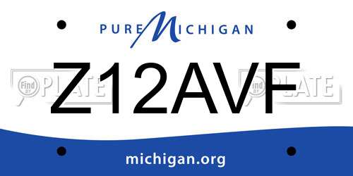 Z12AVF Michigan License Plate