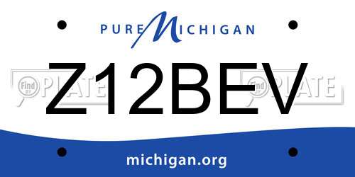 Z12BEV Michigan License Plate