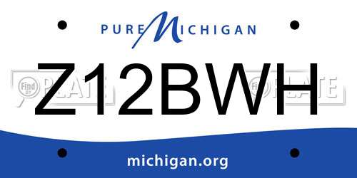Z12BWH Michigan License Plate