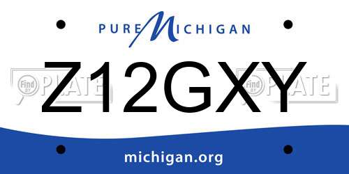 Z12GXY Michigan License Plate