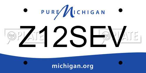 Z12SEV Michigan License Plate