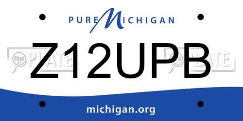 Z12UPB Michigan License Plate