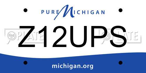 Z12UPS Michigan License Plate