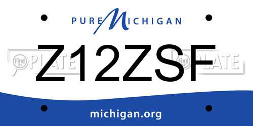 Z12ZSF Michigan License Plate