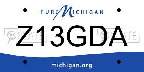 Z13GDA Michigan License Plate