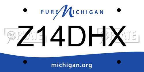 Z14DHX Michigan License Plate