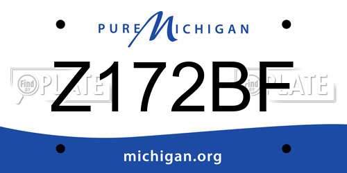 Z172BF Michigan License Plate