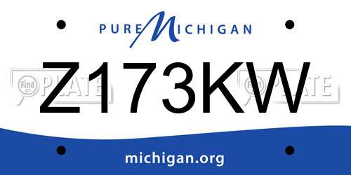 Z173KW Michigan License Plate