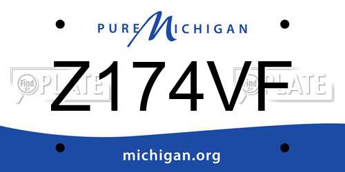 Z174VF Michigan License Plate