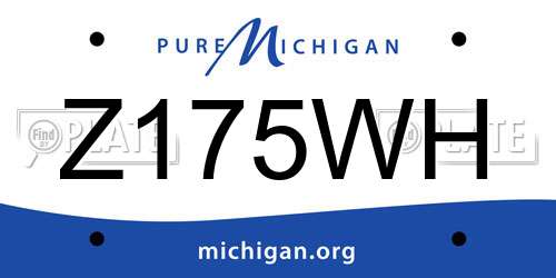 Z175WH Michigan License Plate