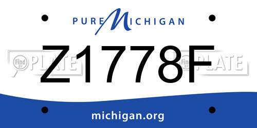Z1778F Michigan License Plate