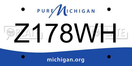 Z178WH Michigan License Plate