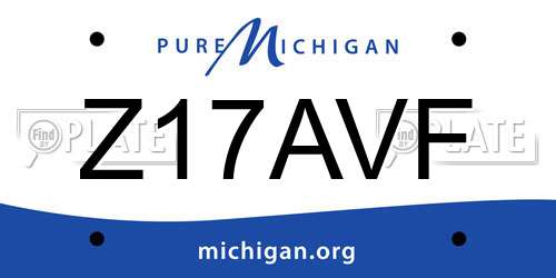 Z17AVF Michigan License Plate