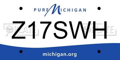 Z17SWH Michigan License Plate