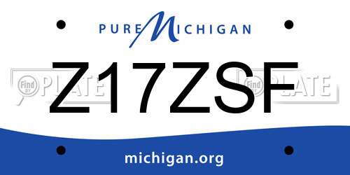 Z17ZSF Michigan License Plate