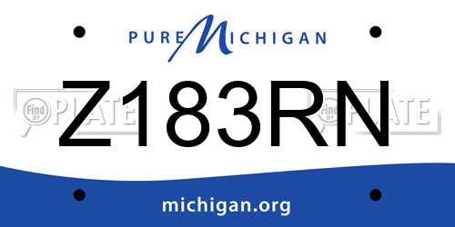 Z183RN Michigan License Plate