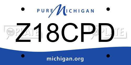 Z18CPD Michigan License Plate