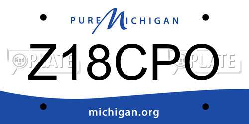 Z18CPO Michigan License Plate
