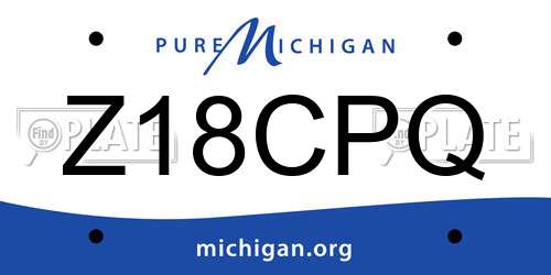Z18CPQ Michigan License Plate