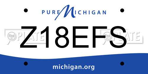 Z18EFS Michigan License Plate
