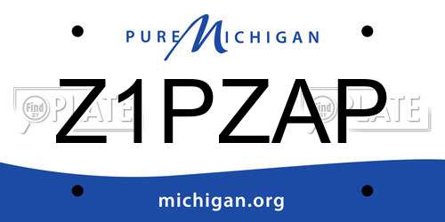 Z1PZAP Michigan License Plate