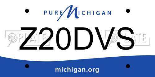 Z20DVS Michigan License Plate