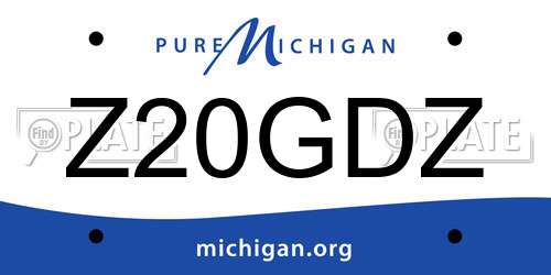 Z20GDZ Michigan License Plate