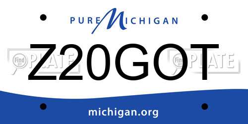 Z20GOT Michigan License Plate