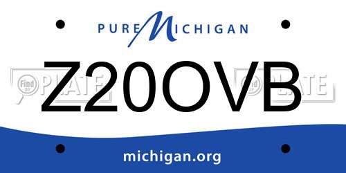 Z20OVB Michigan License Plate