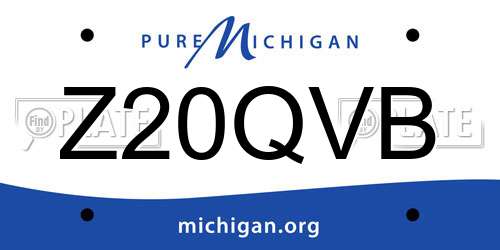 Z20QVB Michigan License Plate