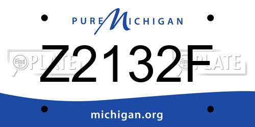 Z2132F Michigan License Plate