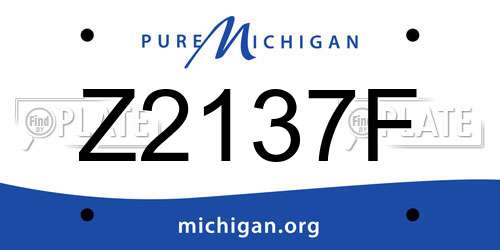 Z2137F Michigan License Plate