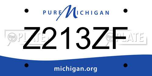 Z213ZF Michigan License Plate